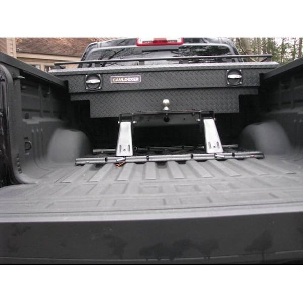 63in Low Profile Crossover Truck Tool Box, Notched Matte Black Aluminum